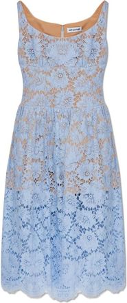 Self Portrait Kanten Jurk - Dames - Casual kleedjes - Blauw - M - Leer - Kleedjes