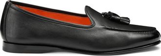 Santoni Tassel Loafer - Heren - Loafers - Zwart - 42 EU - Leer - Schoenen