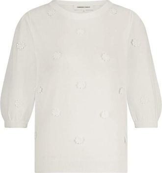 Fab By Fabienne Chapot Hilly Patch Pullover - Dames - Ronde hals truien - Wit - L - Truien & Vesten