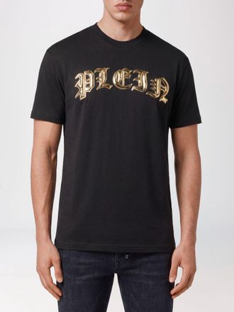Philipp Plein T-shirt girocollo in cotone con stampa logo fronte e retro