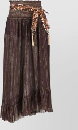 Zimmermann silk floral-print asymmetric midi skirt