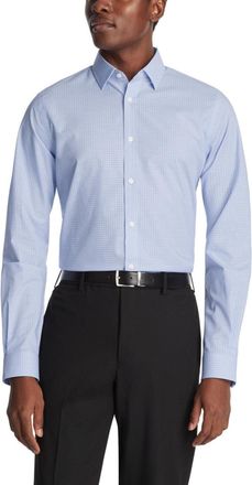 Michael Kors Dress Shirt Mens Blue Slim Fit Long Sleeve MAC133