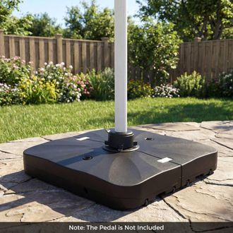 Costway Costway 210KG Cantilever Umbrella Base Water Sand Fillable Umbrella Stand in Black
