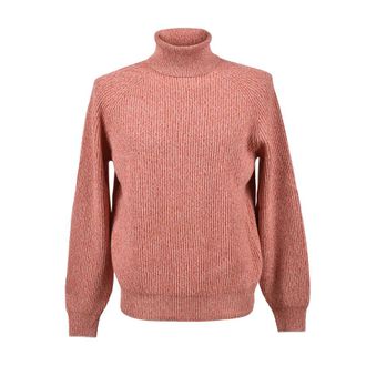 Brunello Cucinelli Orange Wool Silk Turtleneck Sweater, Brand Size 54 (US Size 44)