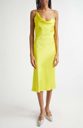 Stella McCartney Satin Slipdress in Bright Yellow at Nordstrom, Size 6 Us
