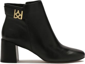 Kazar Zwarte laarzen met brede hakken - Dames - Laarzen met Hak - Zwart - 38 EU - Leer - Schoenen