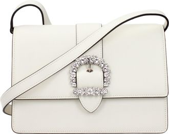 Jimmy Choo London White Leather Crossbody Womens Bag