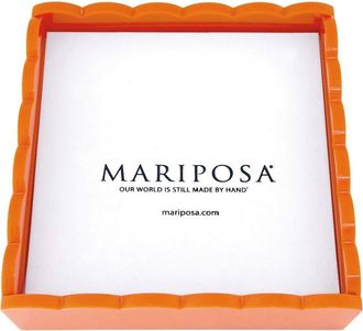 Mariposa Scallop Napkin Box Set in Orange at Nordstrom