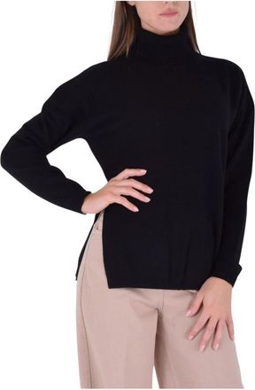 Kocca Zwarte Trui Calypso - Dames - Coltruien - Zwart - S - Wol - Truien & Vesten