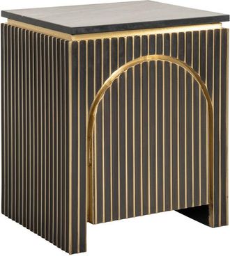 Richmond Interiors Design Nacht- und Beistelltisch Les Arcs mit schwarzer Marmorplatte