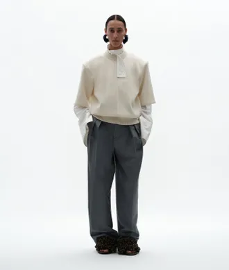 Bottega Veneta Wool Mohair Pants - Blue - Women - 36