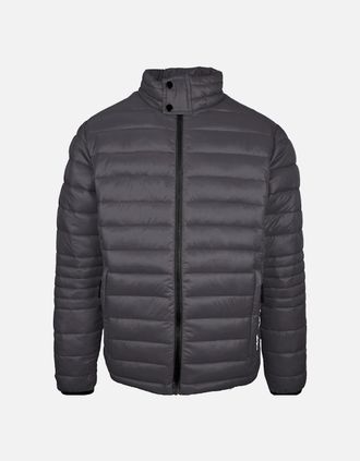 Philipp Plein Mens Plein Sport Plain Padded Grey Jacket - Black - Size: 38/Regular