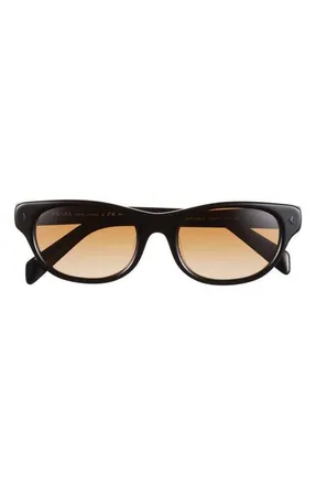Prada 52mm Cat Eye Sunglasses in Black /Yellow Gradient Light at Nordstrom