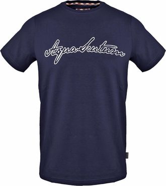 Aquascutum Heren Script Regular T-Shirt (Marine)