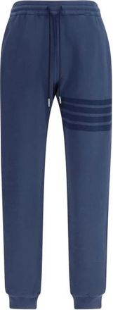 Thom Browne 4-Bar Katoenen Joggingbroek - Heren - Sweatpants - Blauw - XL - Katoen - Broeken