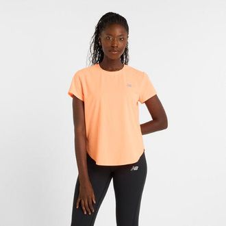 New Balance Donna Race Day Ultra Light T-Shirt in Arancia, Maglia di Poliestere, Taglia XS