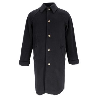 A.P.C. A. P.C. Ethan Single-Breasted Coat in Black Wool