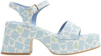 8 by YOOX PRINTED CANVAS PLATFORM SANDALS
