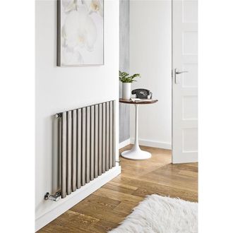 Clifton Stainless Horizontal Single Panel Radiator 600mm (H) x 1200mm (W) in Metallics