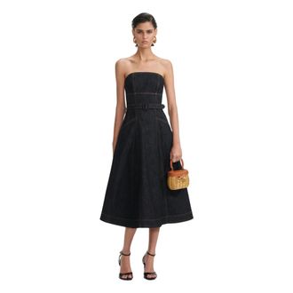 Self Portrait Dames, Jurken, Blauw, Maat: M Denim