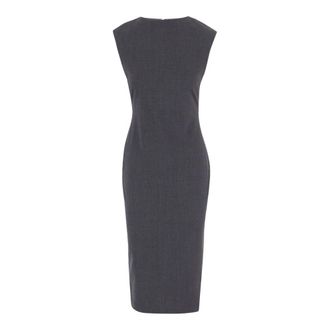 Jacquemus Alba Stretch Wool Midi Jurk - Dames - Casual kleedjes - Grijs - M - Wol - Kleedjes