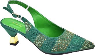 Generic Womens Shoes and Bags Set Sparkly Rhinestone Stripe Decoration Pointed Toe Heeled Shoes Chain Strap Shoulder Bag