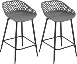 Woltu 2x Sgabelli da Bar o Cucina, Sgabelli da Bar tipo Professionale, con Schienale e Poggiapiedi, Grigio - Woltu