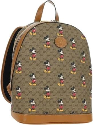 Gucci Pre-owned Vintage Rugzak - Dames - Vintage Rugzakken - Beige - ONE Size - Leer - Vintage