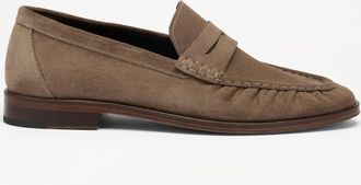 Russell & Bromley MALTBY Mens Brown Leather Ruched Loafer