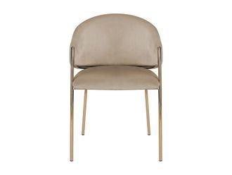 VENTE-UNIQUE.COM Set de 2 sillas terciopelo beige