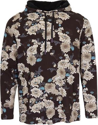 Lords of Harlech Horatio Jersey Lightweight Hoodie in Serious Floral Black at Nordstrom, Size Xx-Large