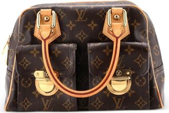 Louis Vuitton Borsa a tracolla Manhattan Monogram in tela PM - Marrone