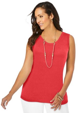 Jessica London Scoop-Neck Sweater Tank in Soft Geranium at Nordstrom, Size Medium