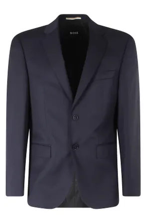 BOSS Blue Jeckson Flap Pockets Two Vents Wool Blazer