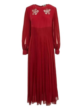Fendi Zijden midi-jurk - Rood