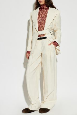 Dolce & Gabbana Trousers With Belt, Womens, Cream