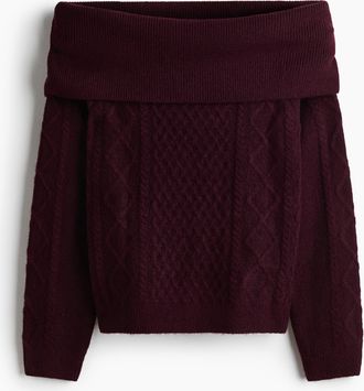 H&M Schulterfreier Pullover - Pink