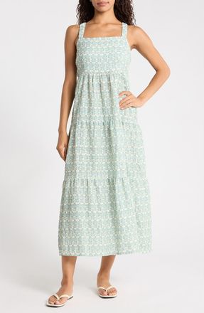 Marine Layer Alana Midi Sundress in Oliva Print at Nordstrom, Size X-Small