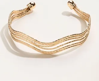 Fat Face FatFace Gold Tone Wavy Bangle