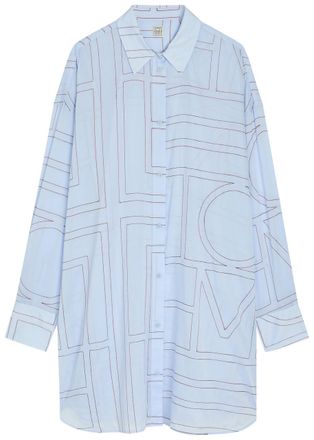 Toteme Logo-monogrammed Cotton-blend Shirt - Light Blue - 32 (UK4 / Xxs)