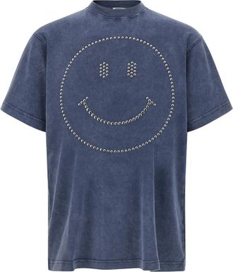 Moschino Blue Crewneck Studded T-Shirt