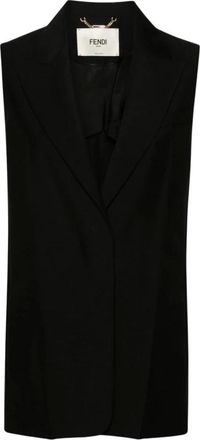 Fendi Gilet op Maat - Dames - Jassen - Zwart - Maat: XS Wol