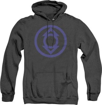 Gildan Green Lantern Blue Emblem Adult Heather Hoodie / Hooded Sweatshirt