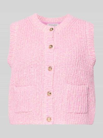 Christian Berg Strickweste Melange Effekt mit Schmuckknopf in Rosa, Gr&ouml;&szlig;e XXL