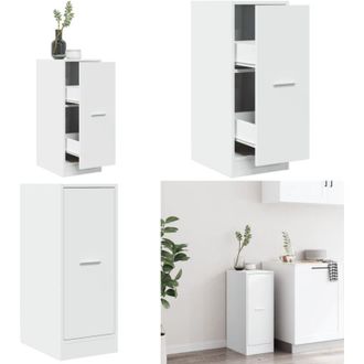 vidaXL Mobiletto da Farmacia Bianco 30x41x77,5 cm Legno Agglomerato - Cassettiera - Archiviazione