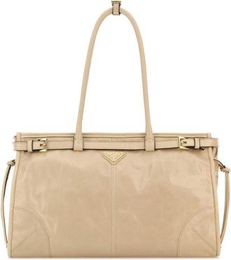 Prada Beige Leather Shoulder Bag