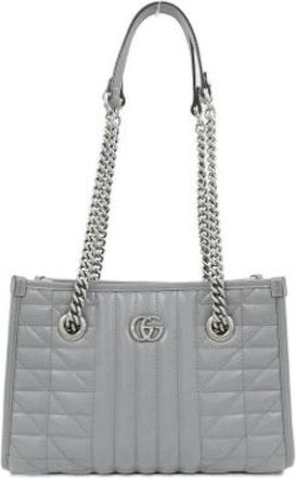 Gucci Pre-owned Vintage Schoudertas - Dames - Vintage Schoudertas - Grijs - ONE Size - Leer - Vintage
