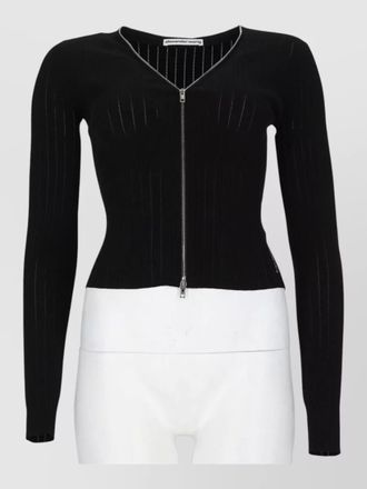Alexander Wang fitted long sleeve ribbed knit top