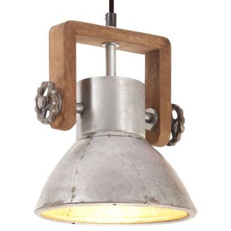 vidaXL L&aacute;mpara Colgante Industrial 25 W Plateada Redonda 19 Cm E27 Vidaxl