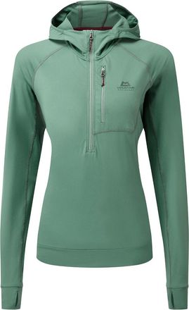 Mountain Equipment Womens Aiguille Hooded Long Sleeve Shirt In Sage